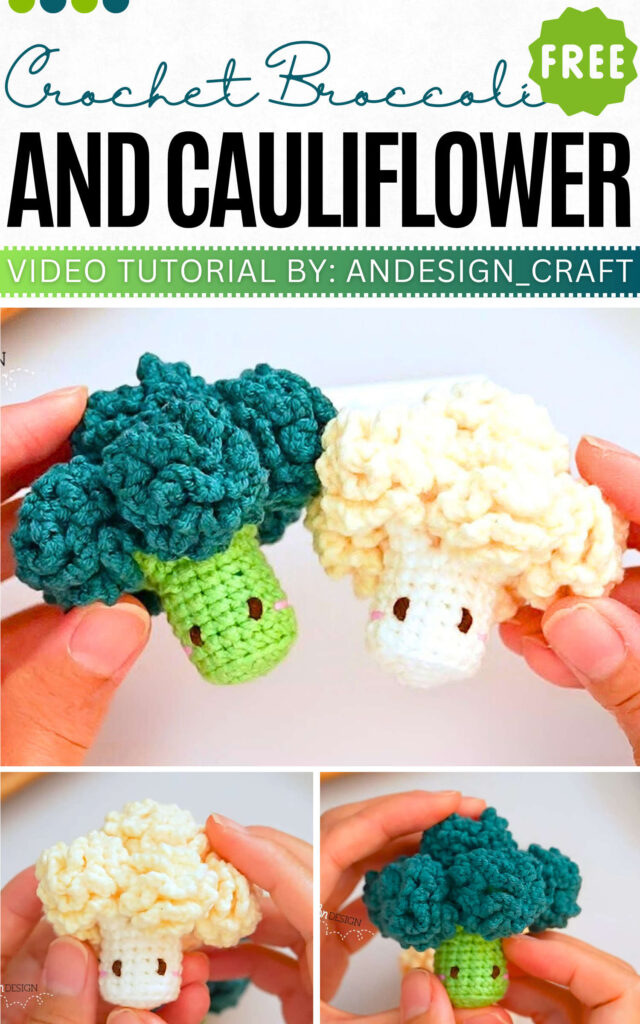 Crochet Broccoli and Cauliflower