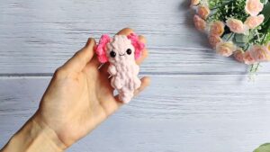 Free Crochet No-Sew Axolotl Plushie Pattern for Beginners