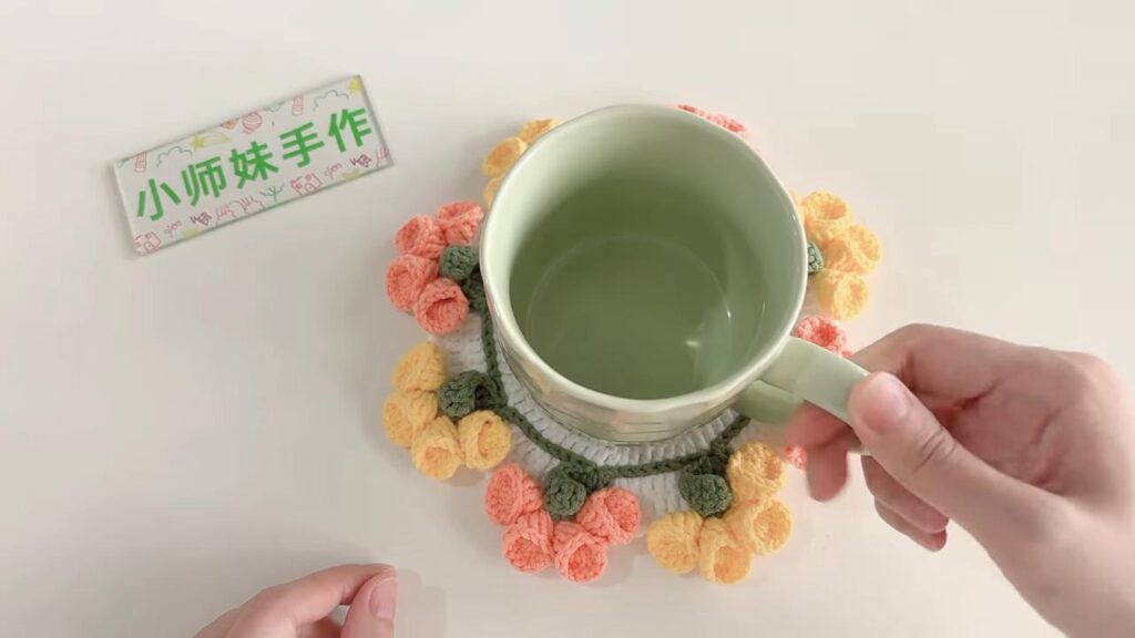 Crochet Tulip Flower Coaster