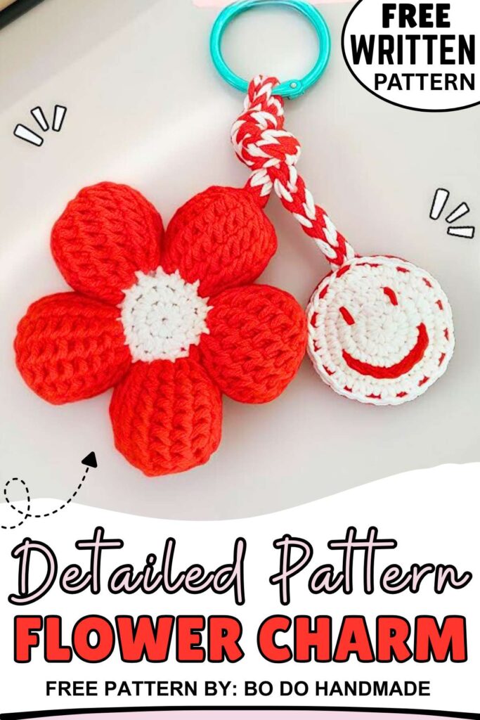 Detailed Pattern Flower Charm