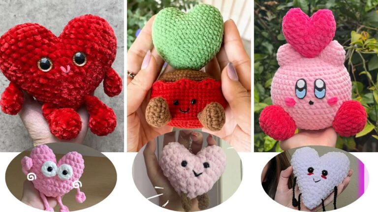 6 Free Crochet Heart Plushie Tutorials for Gifting