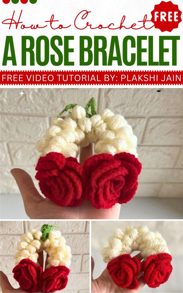 How to Crochet A Rose bracelet