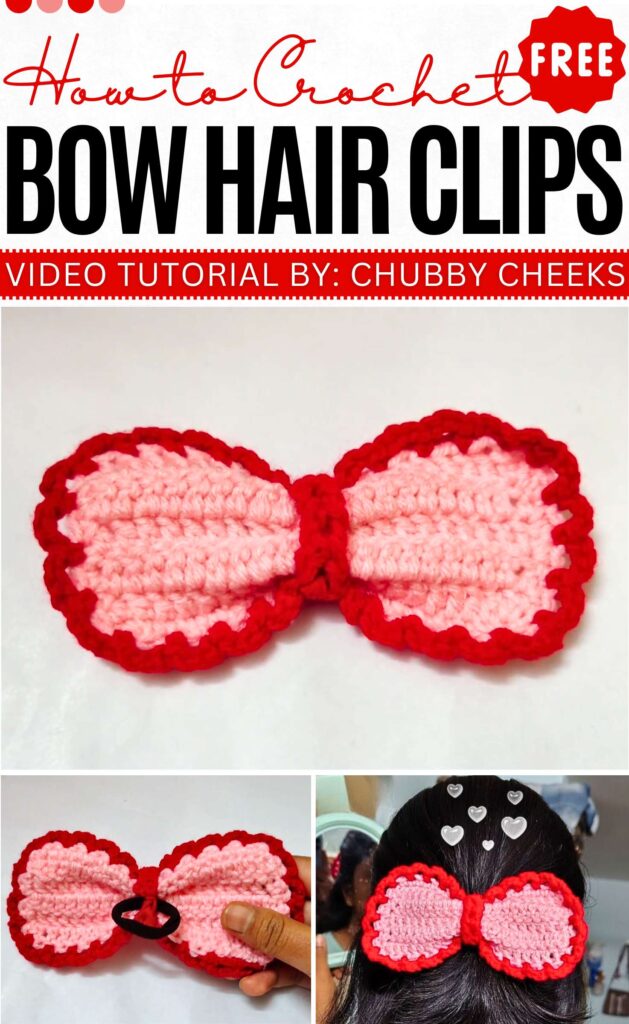 How to Crochet Bow hair clips