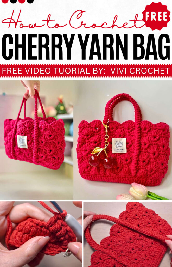 How to Crochet Cherry Yarn Bag