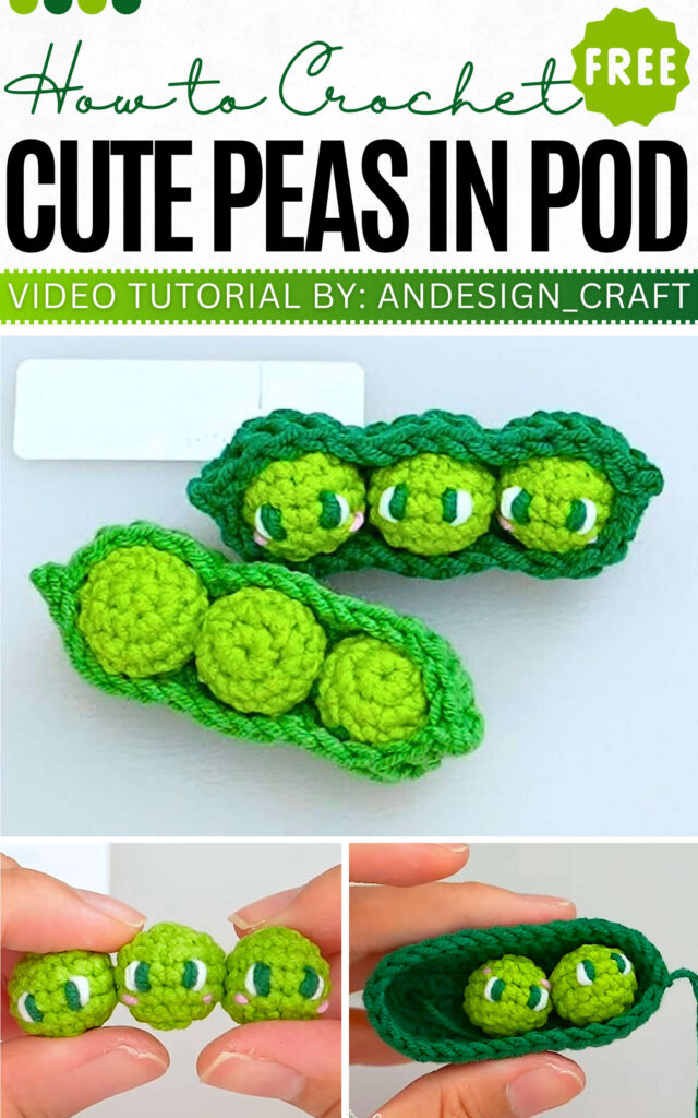 How to Crochet Cute Peas in Pod