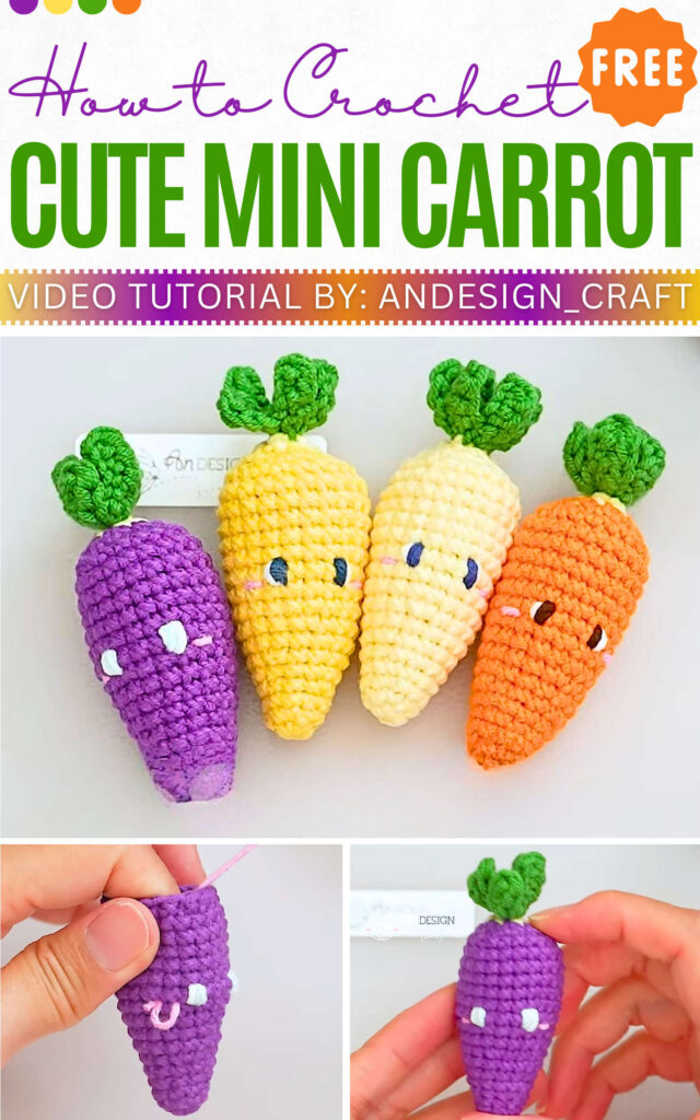 How to Crochet Cute mini Carrot