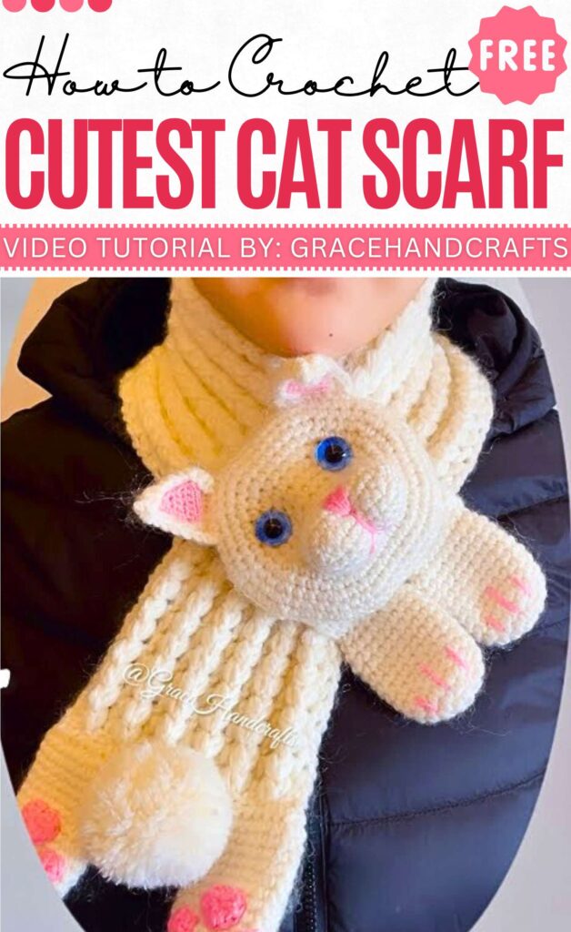 How to Crochet Cutest Cat Scarf