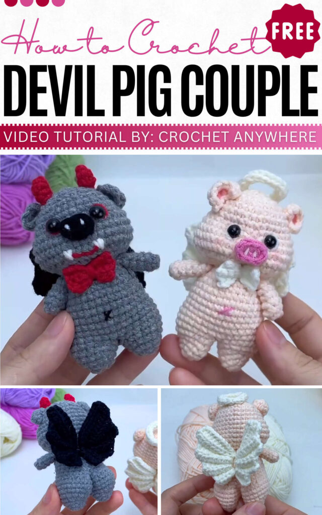 How to Crochet Devil pig Couple
