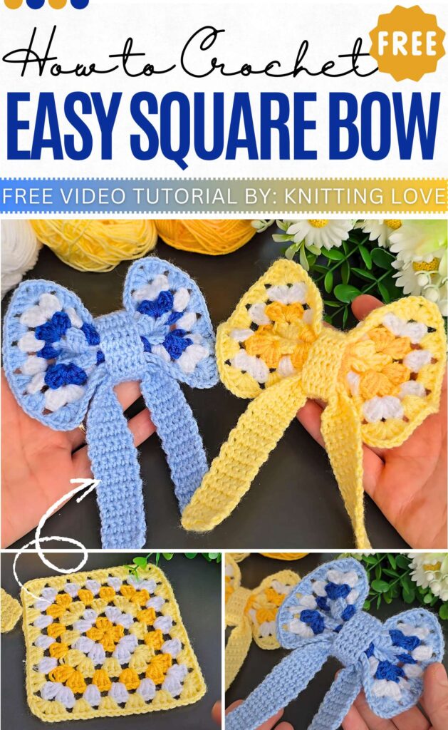 How to Crochet Easy Square Bow
