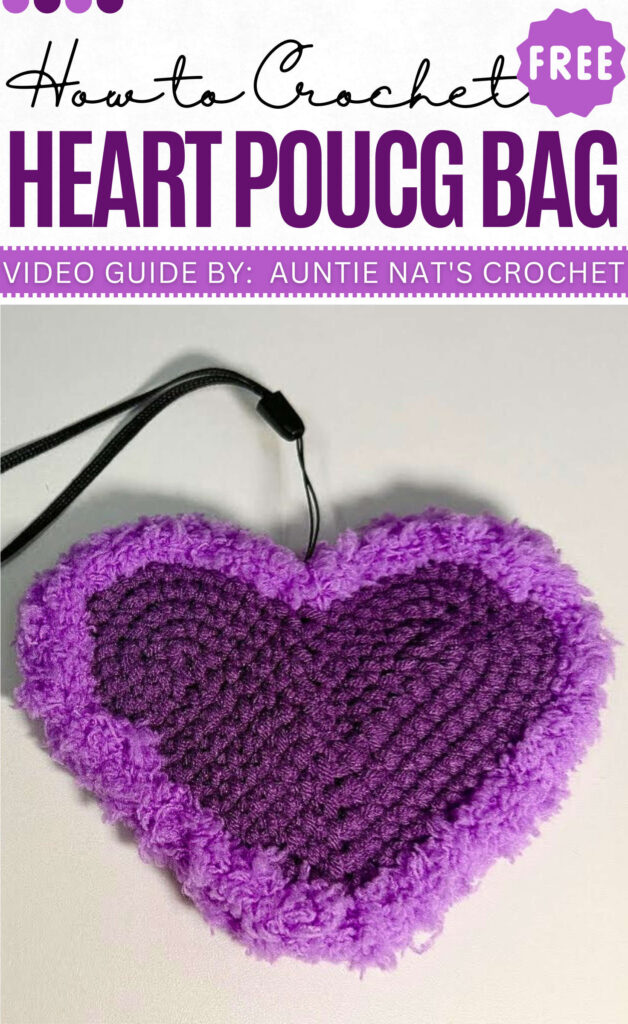 How to Crochet Heart Poucg bag