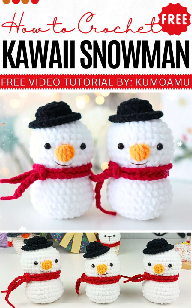 How to Crochet Kawaii Snowman (1)
