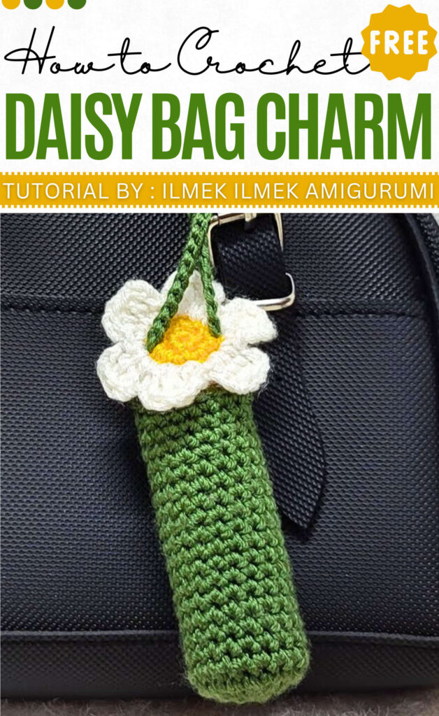 How to Crochet daisy Bag charm