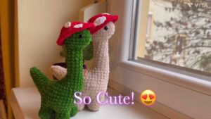 crochet cute mushroom dinosaur plushie