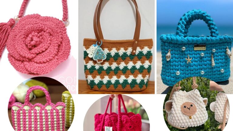 crochet elegant girl bags