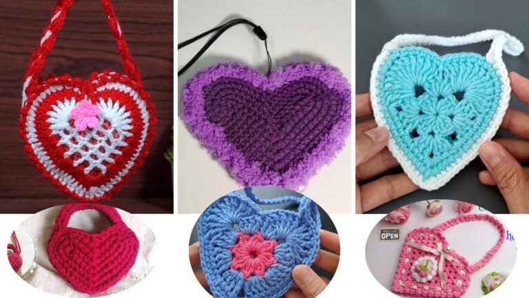 crochet heart bag