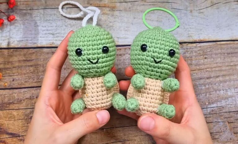 Free Crochet Turtle Keychain Pattern for Kids