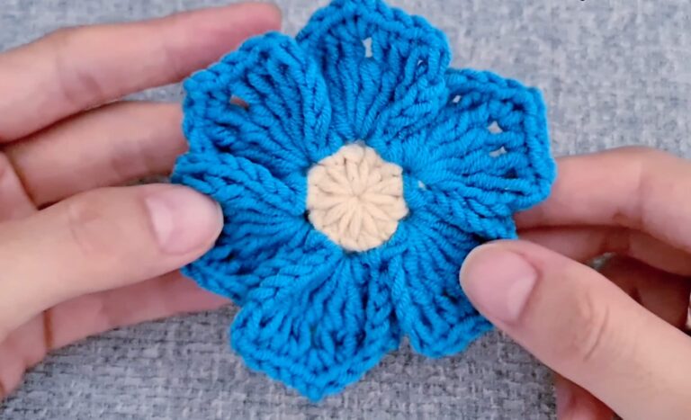 Crochet Six Petal Flowers Pattern Step by step