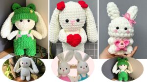13 Free Crochet Big Bunny Plushie Tutorials for Kids