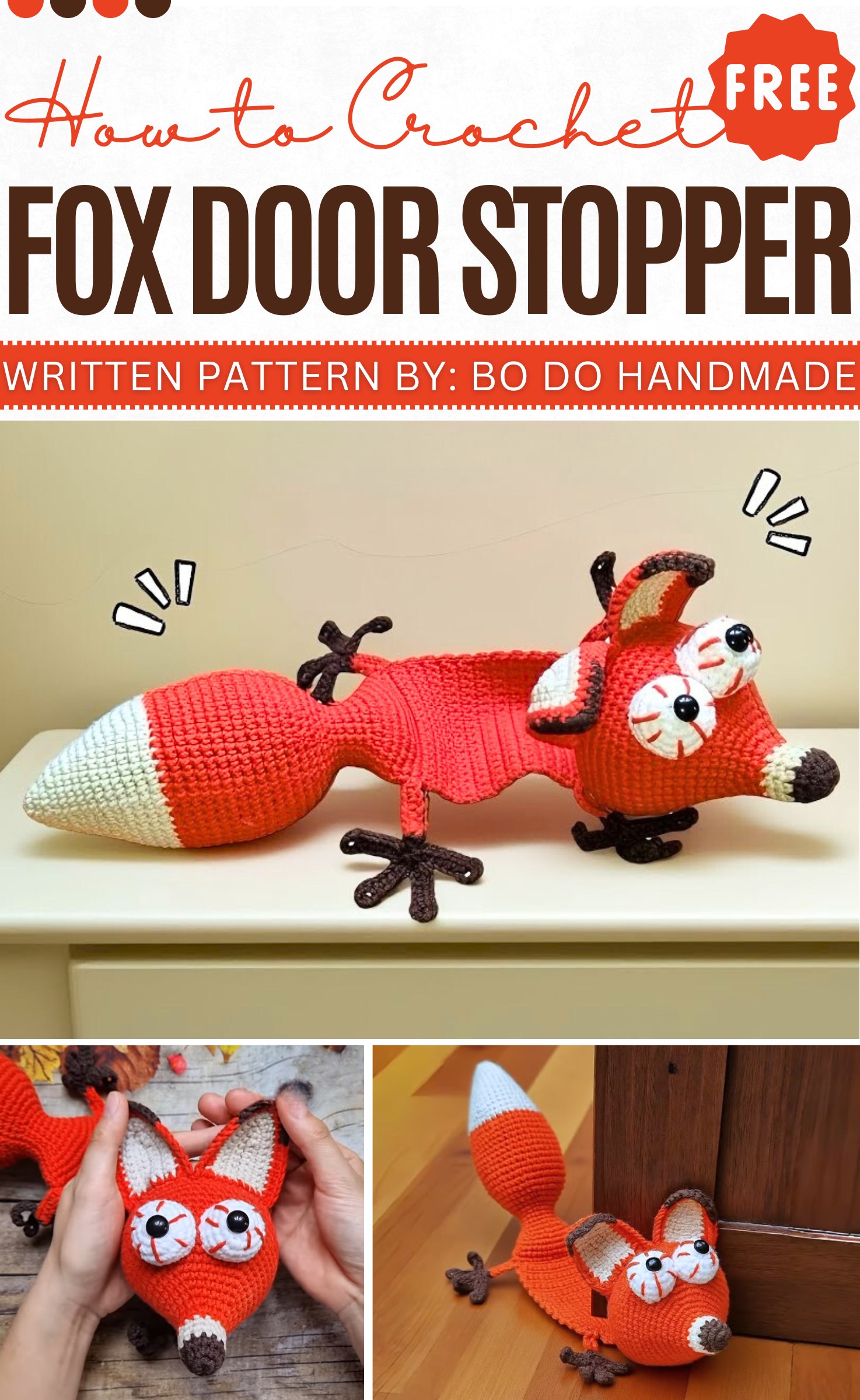 Crochet Fox Door Stopper Pattern (1)