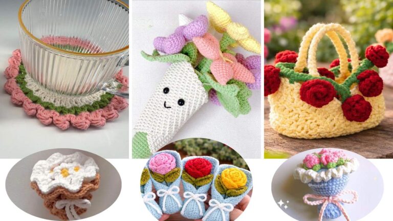 8 Free Crochet Miniature Bouquet Tutorials for Spring