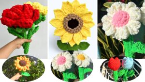 12 Free Crochet Big Flower Plushie Tutorials for Spring