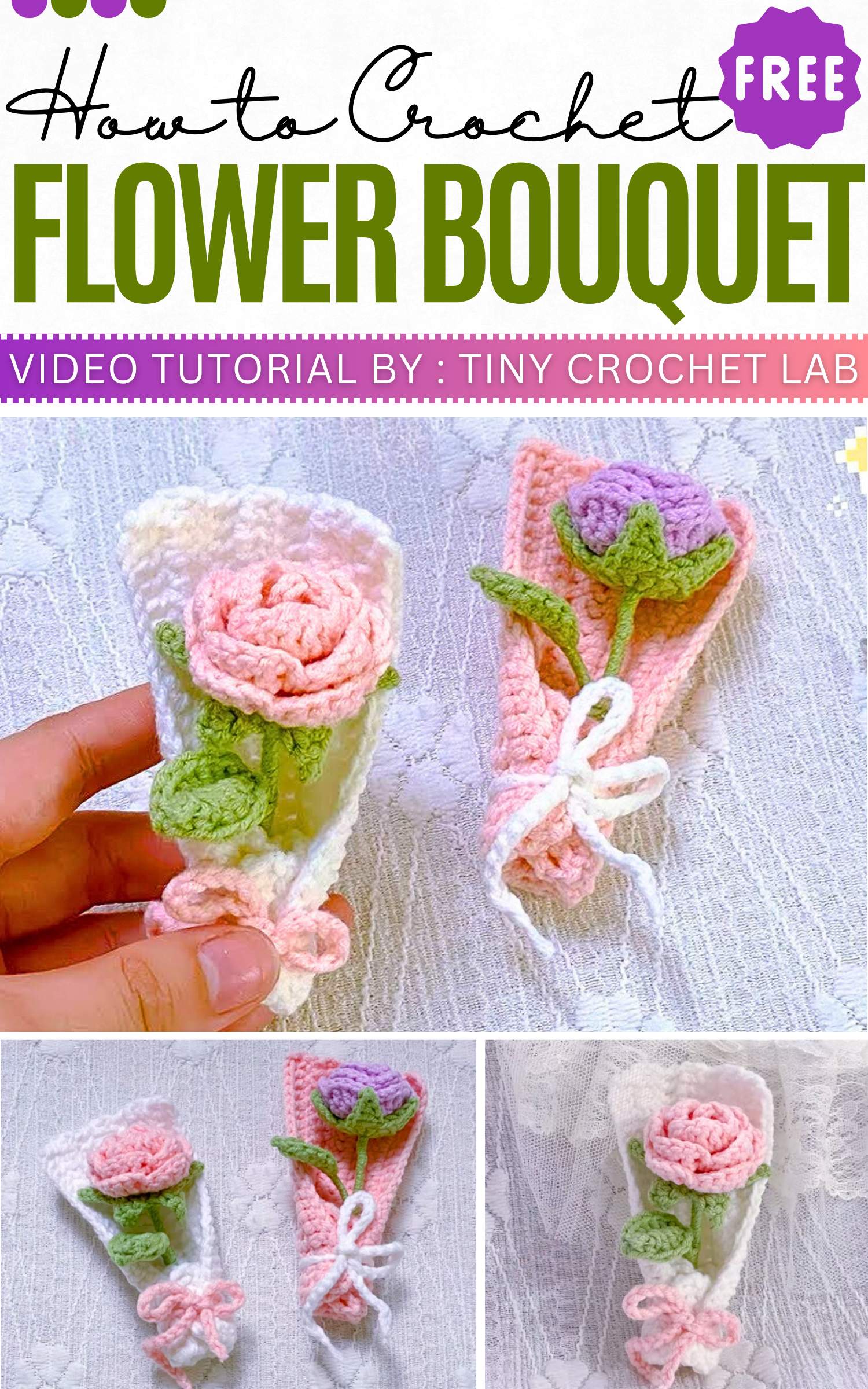18 Free Crochet Mini Flower Bouquet Tutorials for Spring – My Crafty Basket