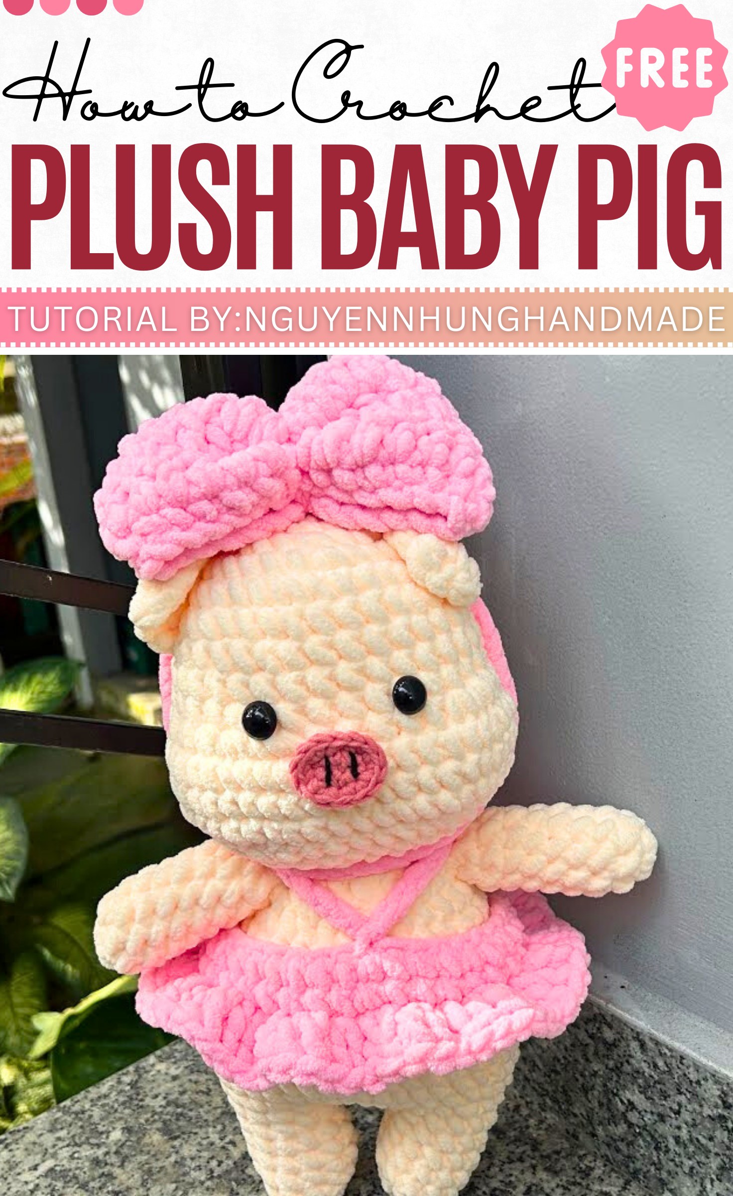 How to Crochet Plush baby Pig