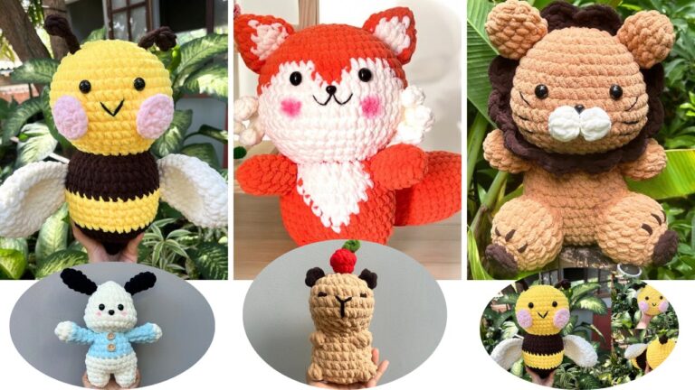 5 Free Crochet Big Animal Plushie Tutorials for Kids
