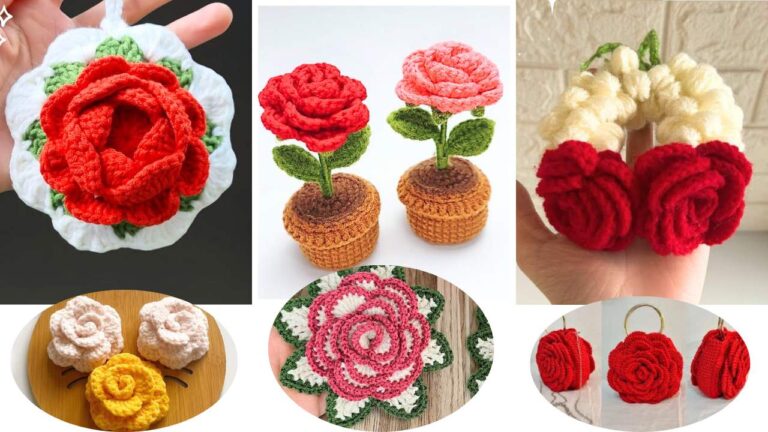 9 Free Crochet Rose Flower Patterns for Spring