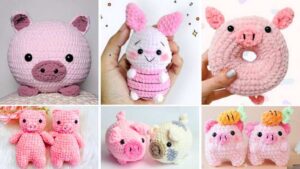 16 Free Crochet Pig Plushie Patterns with Outfits