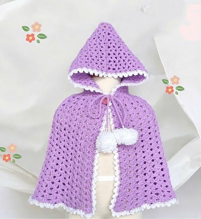Free Crochet Baby Cloak Pattern Step by step