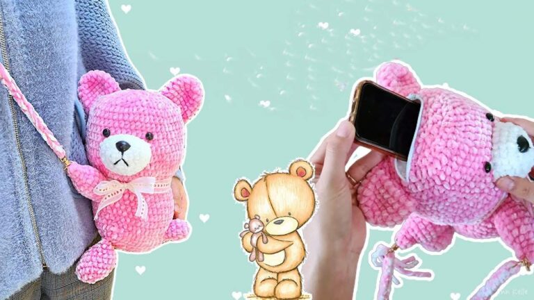 Crochet Plush Bear Bag Pattern & Video Tutorial