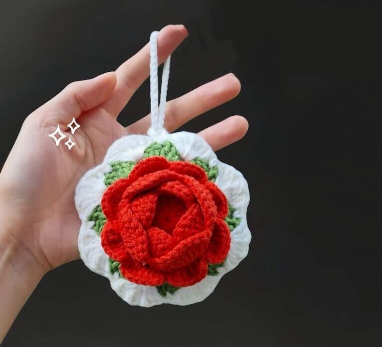 Crochet Rose Flower Mini Bag Pattern Step by step