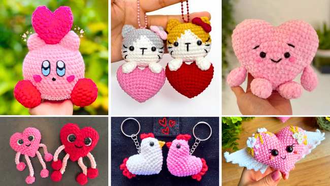 17 Free Crochet Heart Charm Tutorials for Gifting