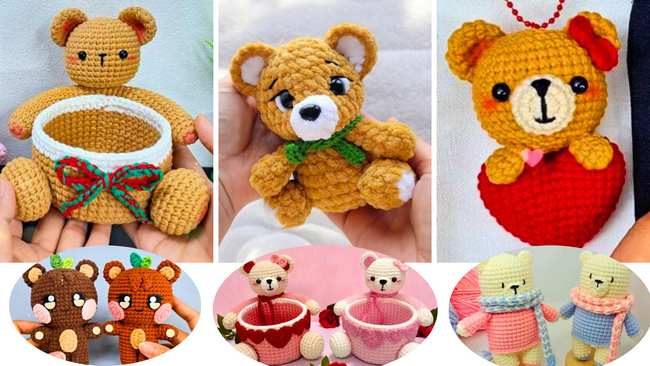 10 Free Crochet Bear Gift Amigurumi Patterns