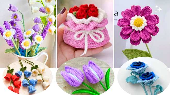 10 Free Crochet Unique Flower Patterns for Spring