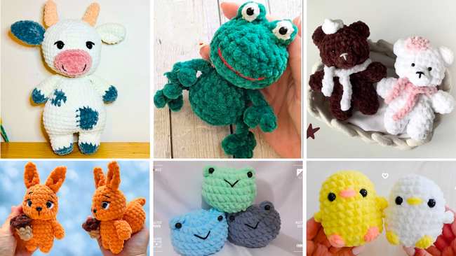 11 Free Crochet No-Sew Animal Plushie Tutorials for Kids