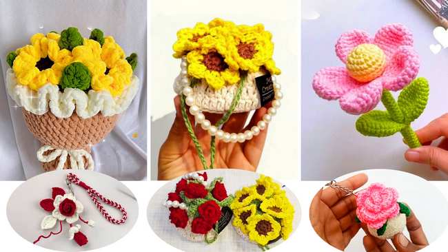 9 Free Crochet Beautiful Flower Tutorials for Spring