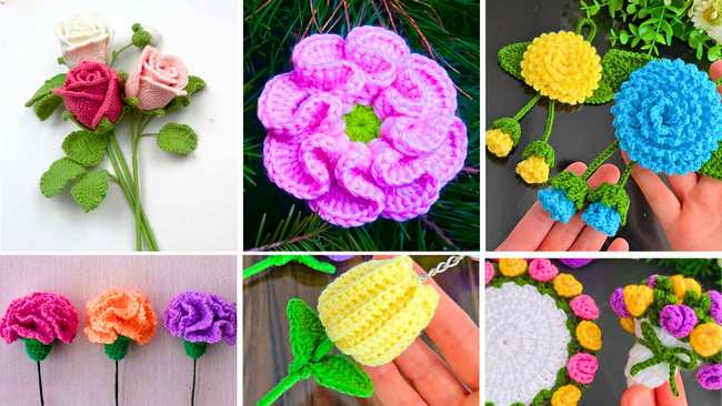 10 Free Crochet Interesting Flower Patterns for Spring