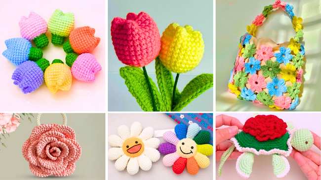 15 Free Crochet Flower Usage Patterns for Spring