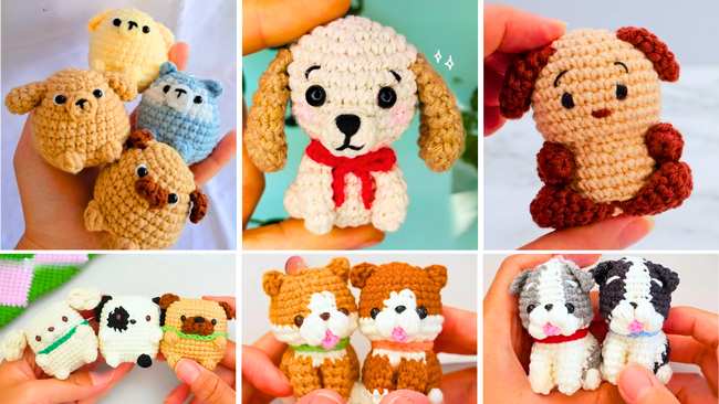 11 Crochet Mini Dog Amigurumi Tutorials for Kids