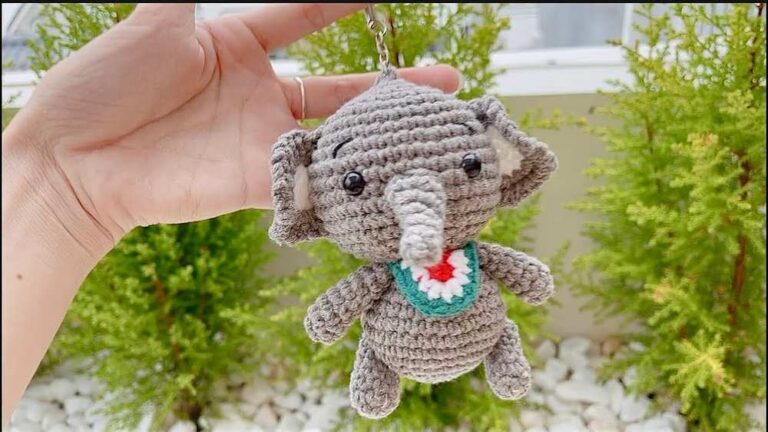 Crochet Elephant Amigurumi Keychain Pattern Free