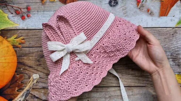 Free Crochet Bunny Ear Summer Hat Pattern