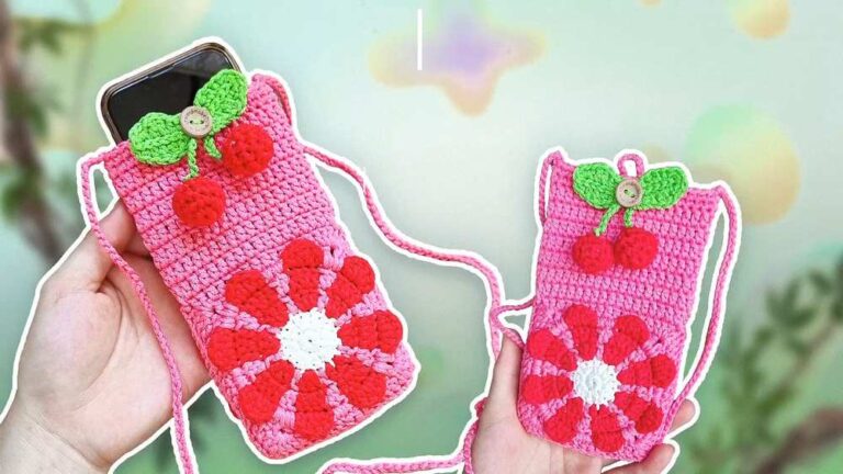Crochet Floral Phone Pouch Bag Pattern Free