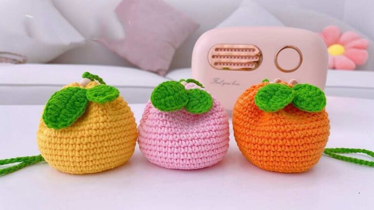 Free Crochet Fruit Pouch Bags Pattern for Summer