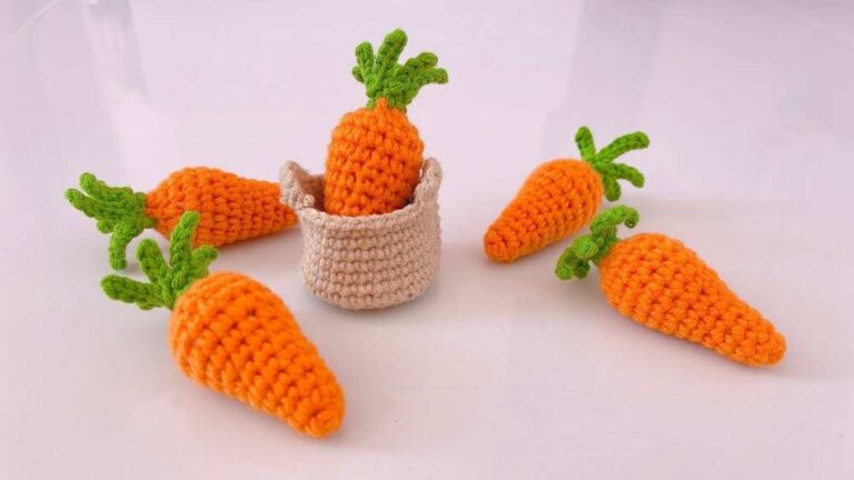 Free Crochet Carrot in Basket Pattern for Fall
