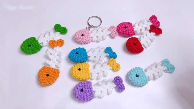 Crochet Herringbone Keychain & Bag Charm