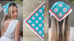 Crochet Granny Square Bandana Patterns for Summer