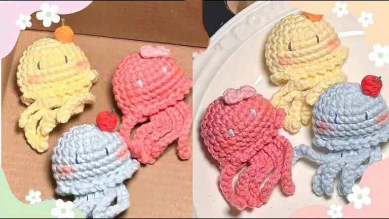 5 Free Crochet Jellyfish Bag Charm Patterns for Summer