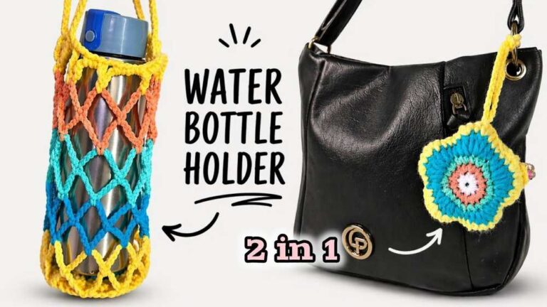 Free Crochet Star & Bouquet Charm Reversible Bottle Holders